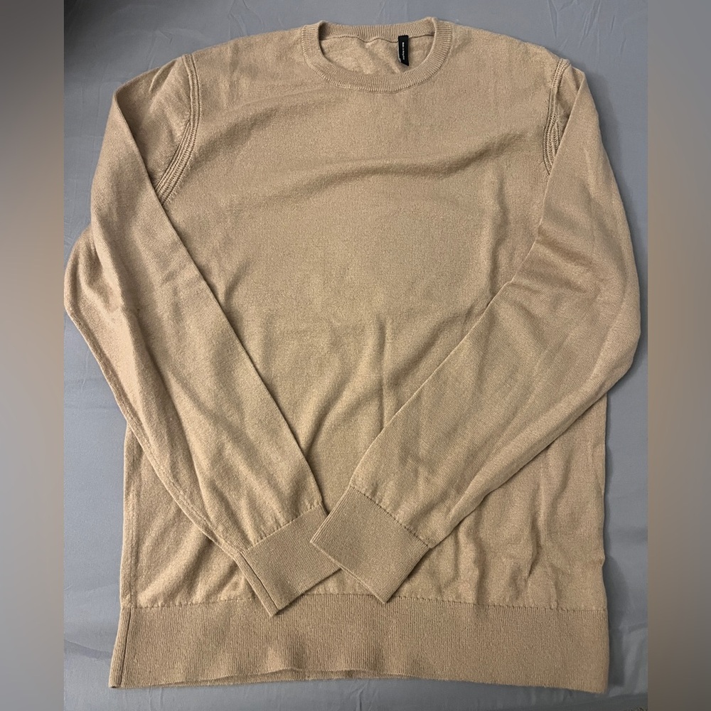 Brand new / never work Theory Riland Harmon Merino Wool Sweater Tan medium